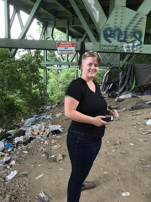 Street Nurse Navigator Mary Sligh on the job.